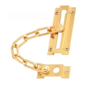 Prime-Line Solid Brass w/Steel Chain, Polished Brass Finish Chain Door Guard