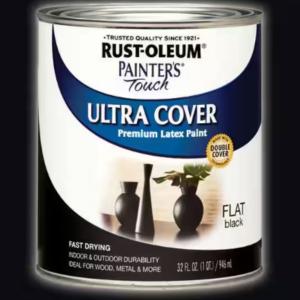 Rust-Oleum Painter's Touch - 32 oz. Ultra Cover Flat Acrylic Latex Black General Purpose Paint