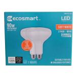 EcoSmart 90-Watt Equivalent BR40 Dimmable ENERGY STAR LED Light Bulb Soft White 2-Pack (BR40-1D 15W E26 120V 2700K)