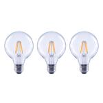 EcoSmart 40-Watt Equivalent G25 Globe Dimmable ENERGY STAR Clear Glass Filament LED Vintage Edison Light Bulb Daylight 3-Pack (FG-03398)