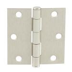 Everbilt 3 in. Square Radius Satin Nickel Squeak-Free Door Hinge (28616)