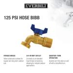 Everbilt 3/4" MIP or 1/2" FIP x 3/4 in. MHT Forged Brass Quarter Turn Hose Bibb Valve (103-054EB)