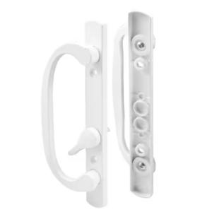 Prime-Line White Diecast Patio Door Handle with Offset Thumb Turn