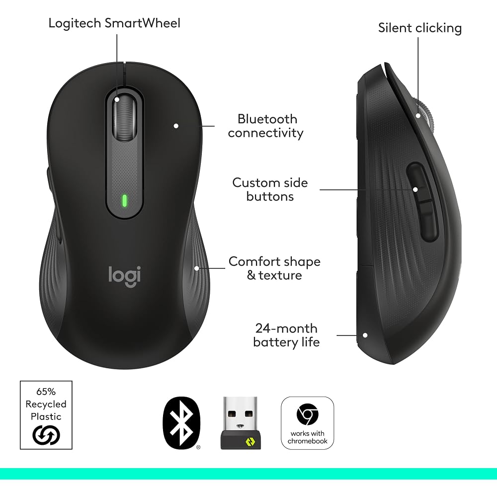 Logitech Signature M650 L Full Size Wireless Mouse - Image 7