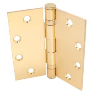 Everbilt 4-1/2 in. Square Radius Commercial Grade with Ball Bearing Hinge Satin Brass