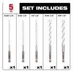 Milwaukee SHOCKWAVE Carbide Multi-Material Drill Bits Set (5-Pack)