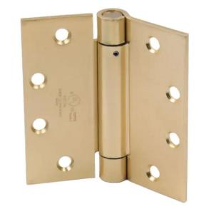 Everbilt Adjustable Spring Hinge 4-1/2 in. Square Radius Satin Brass