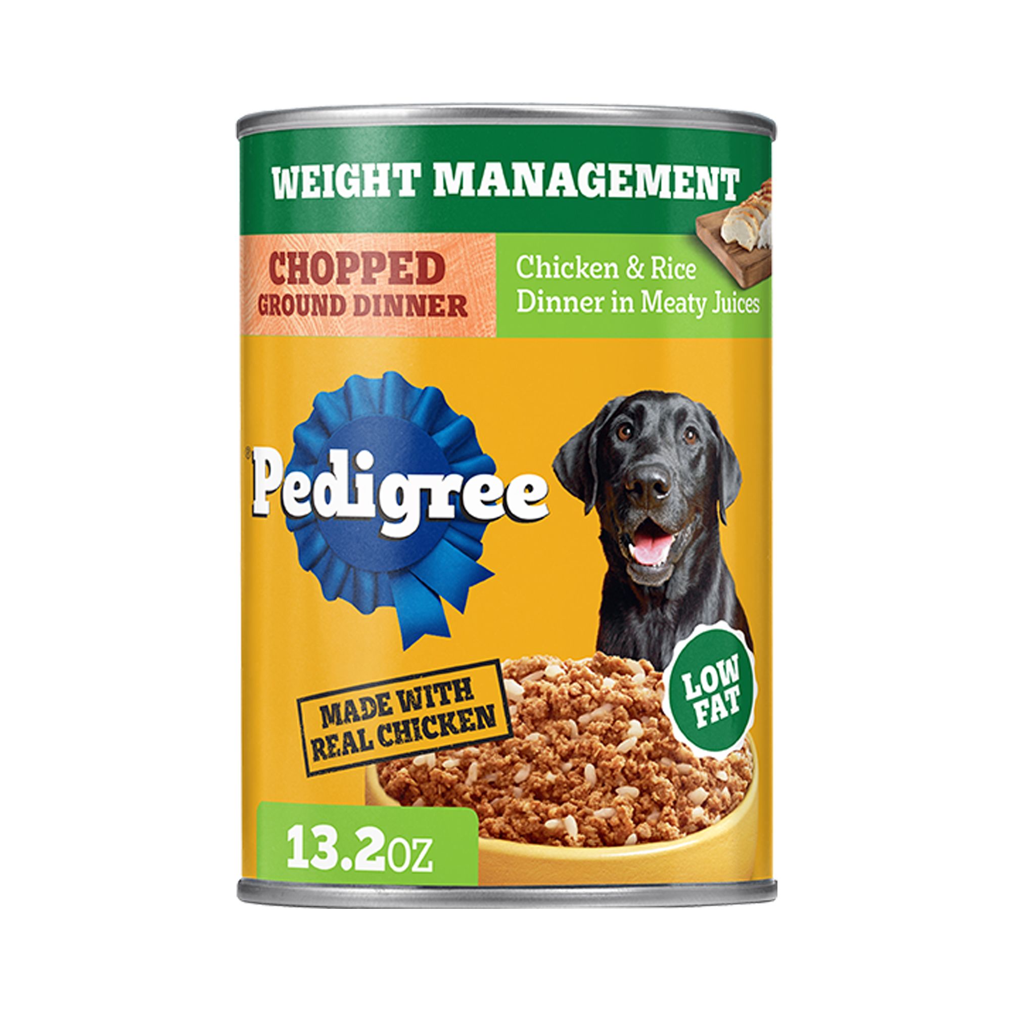 Pedigree Chopped Ground Dinner Weight Management Adult Wet Dog Food - Chicken & Rice, - Image 1