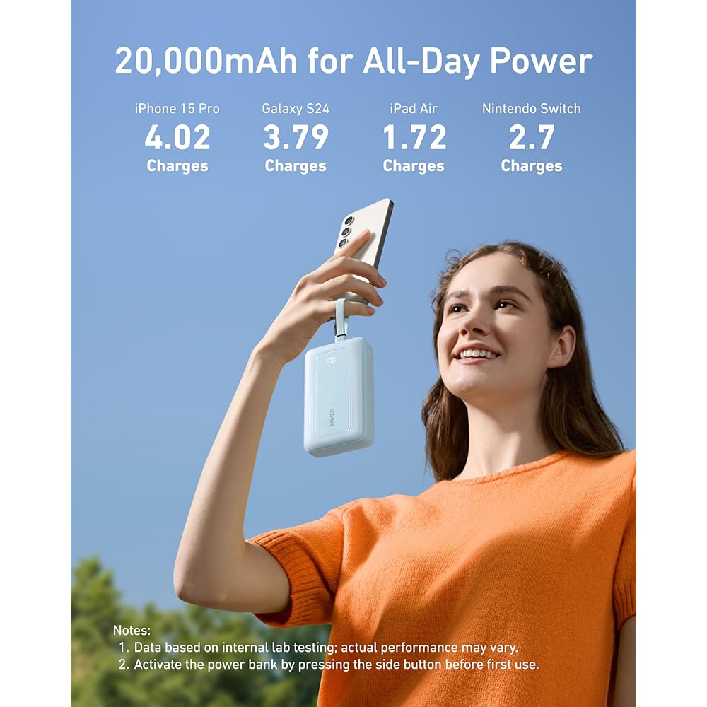 Anker Zolo Power Bank , 20K, 30W, Built-In USB-C and Lightning Cable - Image 3