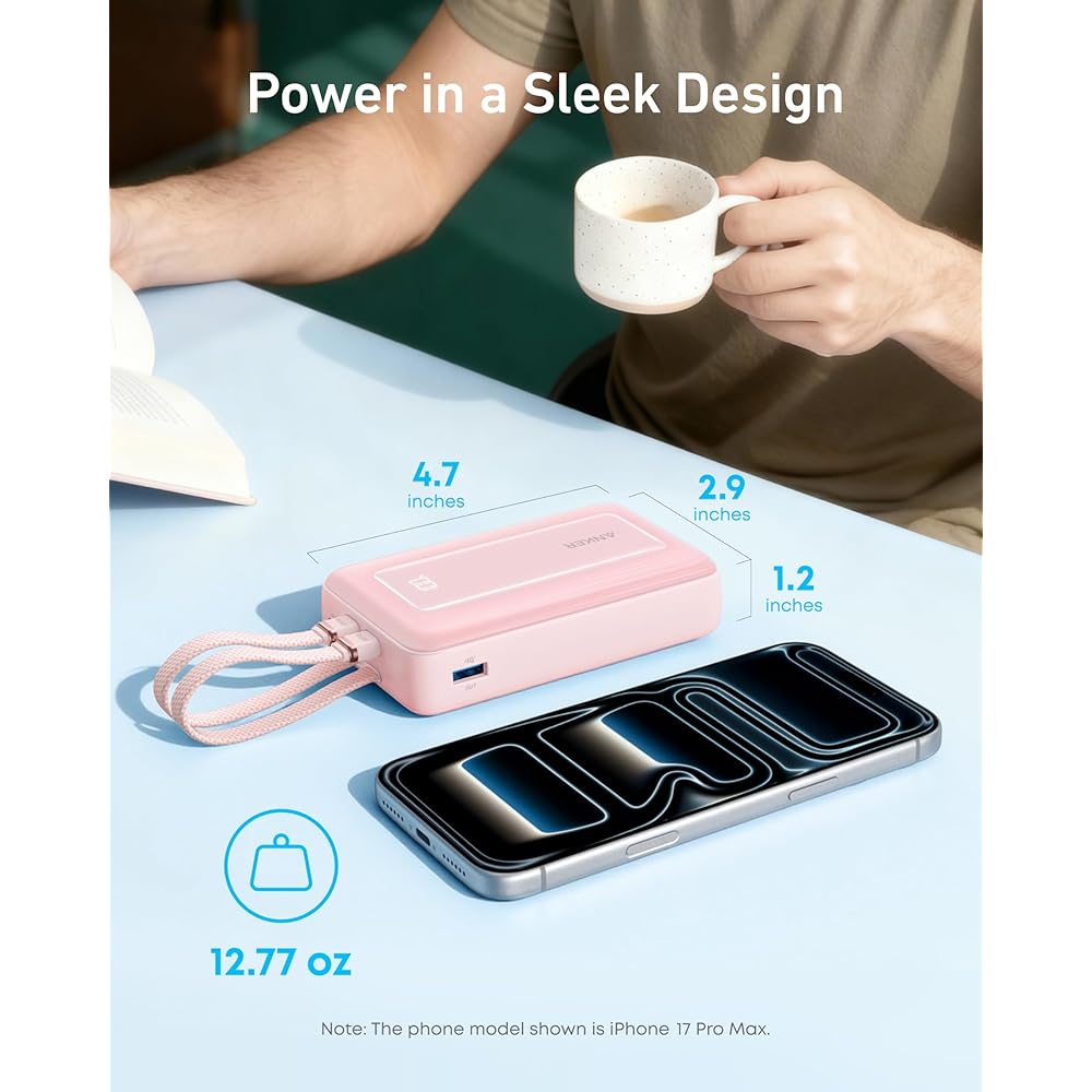 Anker Zolo Power Bank , 20K, 30W, Built-In USB-C and Lightning Cable - Image 7