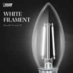 Feit Electric 60-Watt Equivalent B10 E12 Candelabra Dim White Filament Clear Glass Chandelier LED Light Bulb Daylight 5000K 3-Pack (CTC60950CAWFILHDRP/3)
