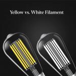 Feit Electric 60-Watt Equivalent ST19 Dimmable White Filament Clear Glass E26 Vintage Edison LED light Bulb, Daylight 5000K 4-Pack (ST1960950CAWFILHDRP4)