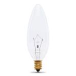 Feit Electric 25-Watt B10 E12 Clear Blunt Tip Double Life Incandescent Light Bulb, Soft White 2700K 4-Pack (BP25CTC/DL/4)