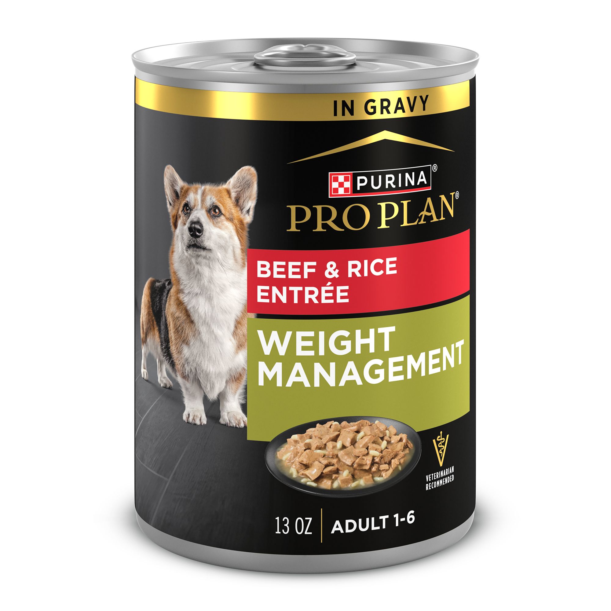 Purina Pro Plan Weight Management Adult Dog Wet Food - Beef & Rice Entree, - Image 1