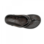 Olukai Men's Mea Ola Leather Beach Sandals M Black/Black Size 9