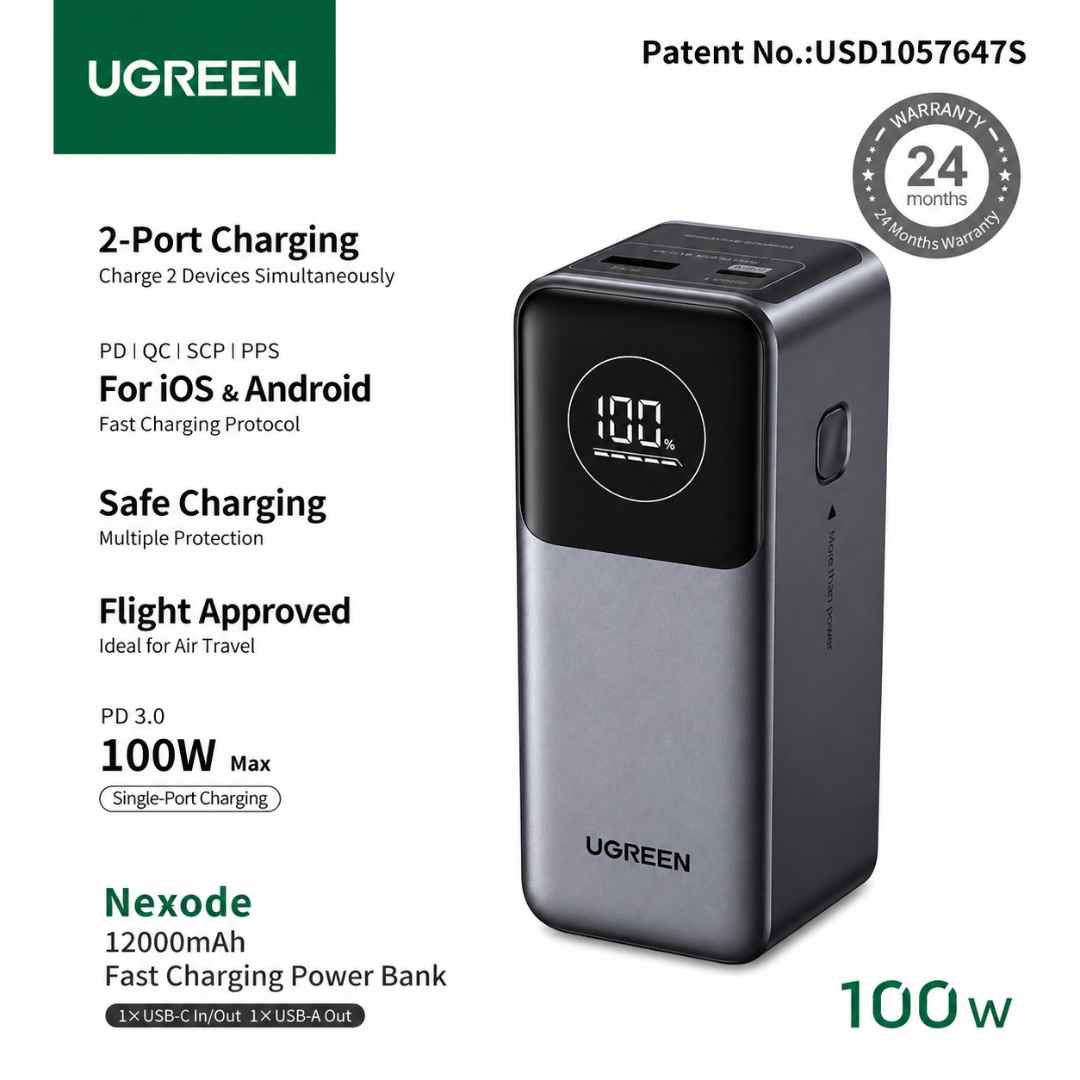 UGREEN Nexode 12000mAh Power Bank 100W PD - Image 2