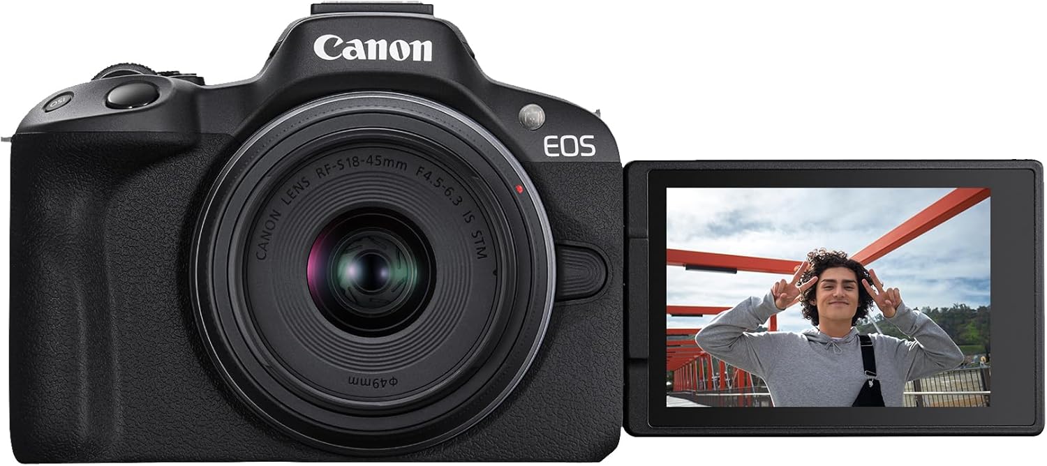 Canon EOS R50 Mirrorless Camera Kit with (RF-S 18–45mm) 24.2MP 4K Vlogging Black - Image 3