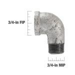 Southland 3/4 in. Galvanized Malleable Iron 90 Degree Street Elbow Fitting (510-304HP)