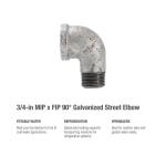Southland 3/4 in. Galvanized Malleable Iron 90 Degree Street Elbow Fitting (510-304HP)