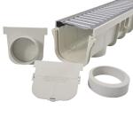 NDS Pro Series 5 in. x 40 in. Channel Drain Kit with Metal Grate (864GMTL)