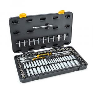 GEARWRENCHTool Set (106-Piece) 1/4 in. and 3/8 in. Drive 6-Point Standard & Deep SAE/Metric 90-Tooth Ratchet and Socket Mechanics