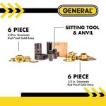 General ToolsBrass Grommet Fastening Kit with Case, Includes (6) 3/8 in. and (6) 1/2 in. Grommets