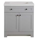 Glacier Bay Everdean 31 in. W x 19 in. D x 34 in. H Pearl Gray Single Sink Bath Vanity with White Cultured Marble Top