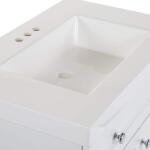 Glacier Bay Everdean 31 in. W x 19 in. D x 34 in. H White Single Sink Freestanding Bath Vanity with White Cultured Marble Top
