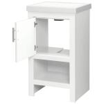 Glacier Bay Spa 18.5 in. W x 16.25 in. D x 33.75 in. H White Single Sink Bath Vanity with White Cultured Marble Top