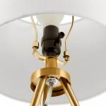 Hampton Bay 22-inch Quinby Gold Tripod Table Lamp with White Fabric Shade