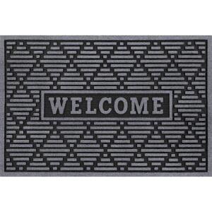 StyleWell Diamonds Charcoal 24 in. x 36 in. Welcome Door Mat (60700281124x36)