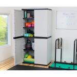 HDX Premium One 35 in. W x 71.7 in. x 18.5 in. D 4-Shelf Resin Freestanding Cabinet in Grey (259916)