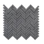 Jeffrey Court Basalt Herringbone Gray 10 in. x 10.75 in Honed Basalt Wall and Floor Mosaic Tile (0.765 sq. ft./Each) (97935)