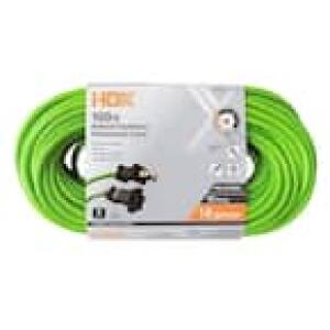 HDX 100 ft. 16/2 Light Duty Indoor/Outdoor Extension Cord, Green (HW162100HLG)