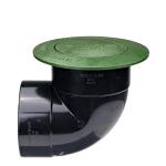 NDS Pop-Up Drainage Emitter with Elbow for 4 in. Drain Pipes, Green Plastic (422G)