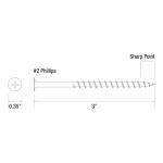 Grip-Rite #8 x 3 in. #2 Phillips Bugle Head Coarse Thread Drywall Screws 5 lb. Box (3CDWS5)