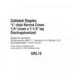 Grip-Rite 5000 per Box 1-1/4 in. x 18-Gauge Adhesive Collated Electrogalvanized L-Style Narrow Crown Staples