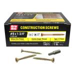Grip-Rite #8 x 1-3/4 in. Star Drive Dual Flat Head Coarse Thread Construction Screws 1 lb. Box (134GCS1)