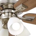 Hampton Bay Devron II 52 in. Indoor Brushed Nickel LED Ceiling Fan with Light Kit, Downrod and Reversible Blades (57333)