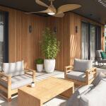 Hampton Bay Fernbrooke 52 in. Indoor/Outdoor Brown Oak Ceiling Fan with Adjustable White Integrated LED and Remote Control (59065)