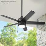 Hampton Bay Mena 44 in. LED Indoor/Outdoor Matte Black Ceiling Fan with Light Kit and Reversible Blades Included (92404)