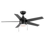 Hampton Bay Mena 44 in. LED Indoor/Outdoor Matte Black Ceiling Fan with Light Kit and Reversible Blades Included (92404)