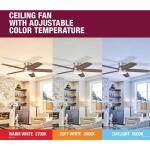 Hampton Bay Mena 54 in. White Color Changing Integrated LED Indoor/Outdoor Matte Black Ceiling Fan with Light Kit and Remote Control (99919)