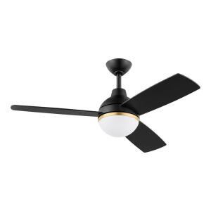 Hampton Bay Blaketon 46 in. Indoor/Covered Outdoor Matte Black Modern Ceiling Fan with Integrated LED and Remote Control (SW23096 MBK)