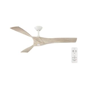 Hampton Bay Blair 52 in. Indoor/Outdoor White Ceiling Fan with Natural and Warm White Blades (34776-HBUW)