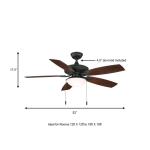 Hampton Bay Gazebo III 52 in. Indoor/Outdoor Wet Rated Natural Iron Ceiling Fan with LED Bulbs Included (YG836A-NI)