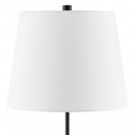 Hampton Bay 24.5 in. Warrington Table Lamp Set in Black with White Fabric Shades (Set of 2)