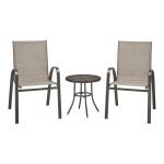 Hampton Bay Mix and Match Stackable Steel Sling Outdoor Patio Dining Chair in Riverbed Taupe, Brown (FCS00015J-RB)