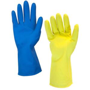 HDX Yellow and Blue SMD Latex Reusable Gloves (2-Pairs) (R-GRFYB-SMD-2)