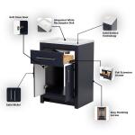 Home Decorators Collection Clady 25 in. W x 19 in. D x 35 in. H Deep Blue Single Sink Bath Vanity with Silver Ash Cultured Marble Top